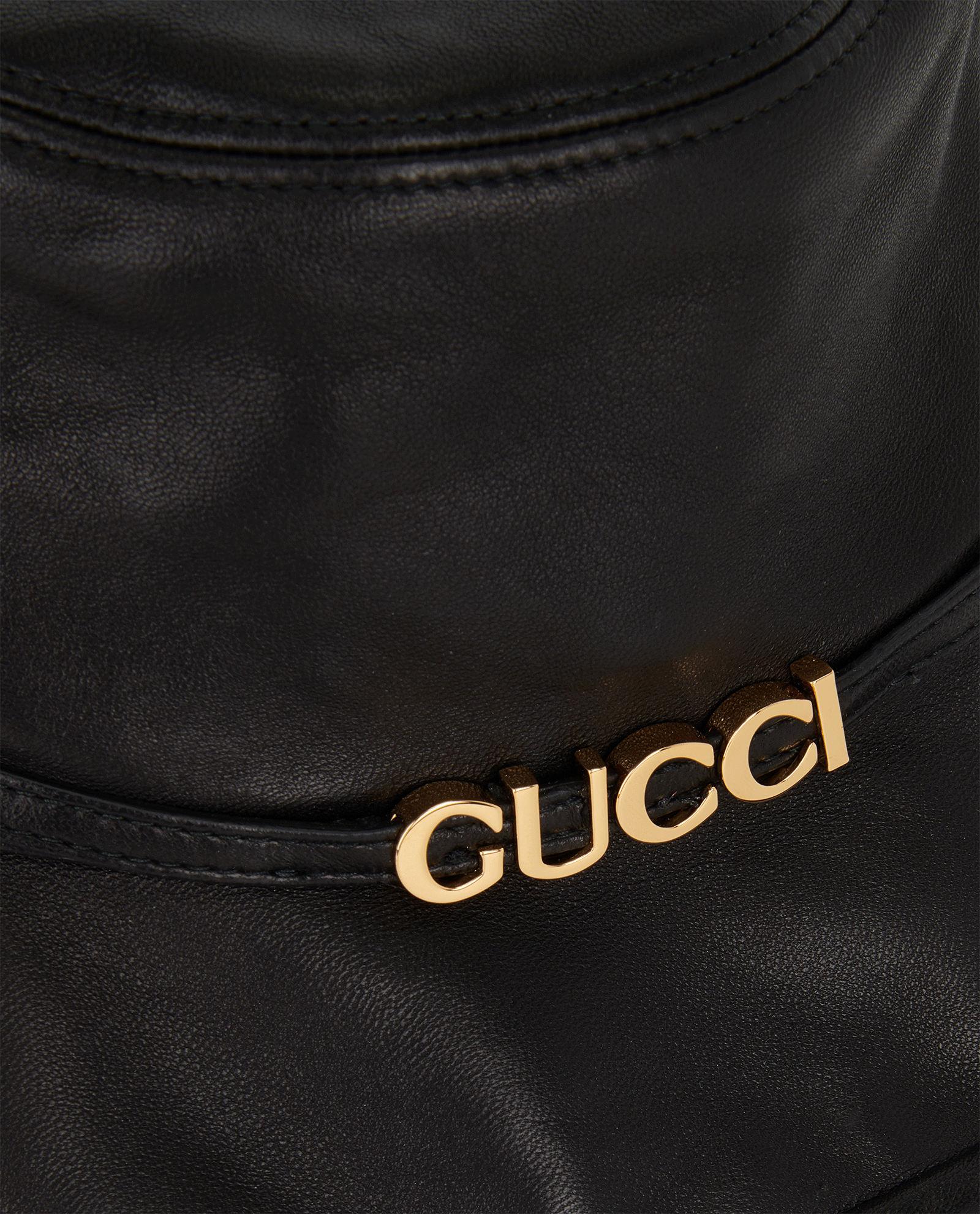 Gucci Leather Bucket Hat, &pound;250, Accessories, Black, Canvas/Leather, Other view